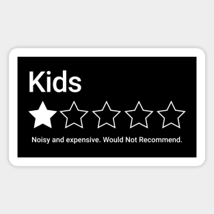 Kids Rating One out of Five Stars Magnet